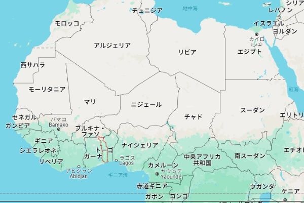 アフリカの地図